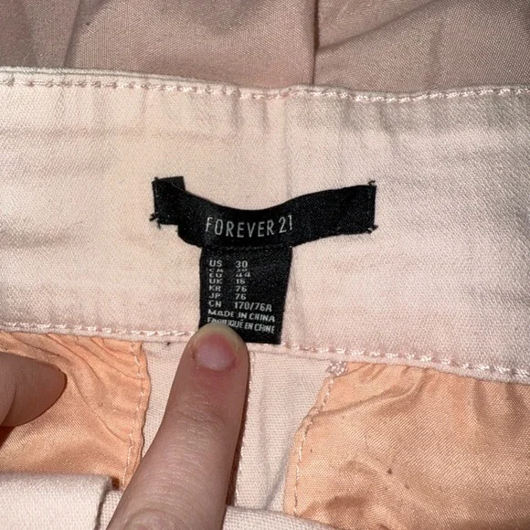 Forever 21 Light Pink High Waist Shorts with Gold Buttons - Picture 2 of 3